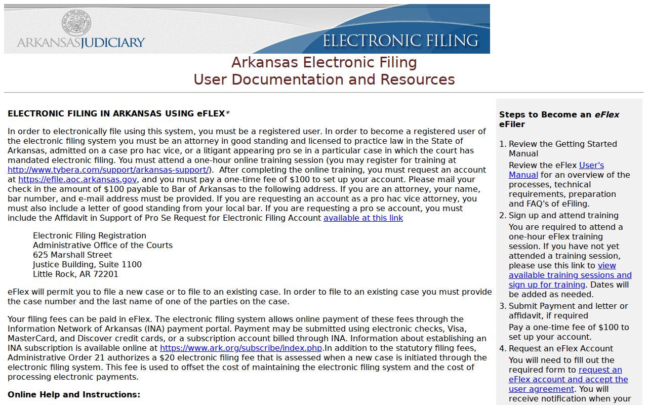 Washington County case lookup comparison with Arkansas eFlex filing interface