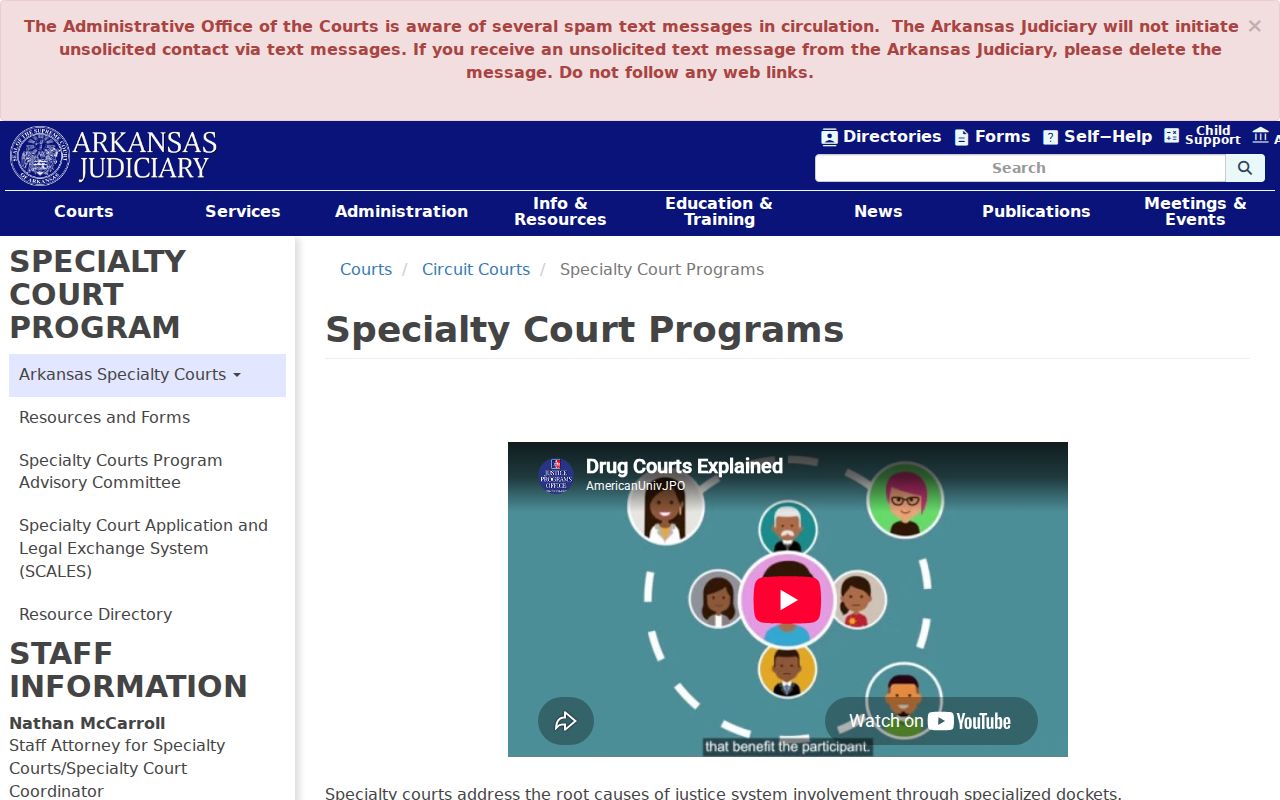Washington County criminal docket specialty court program overview