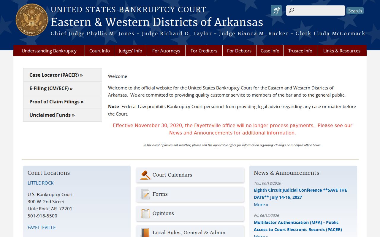 Washington County bankruptcy court record access in Fayetteville