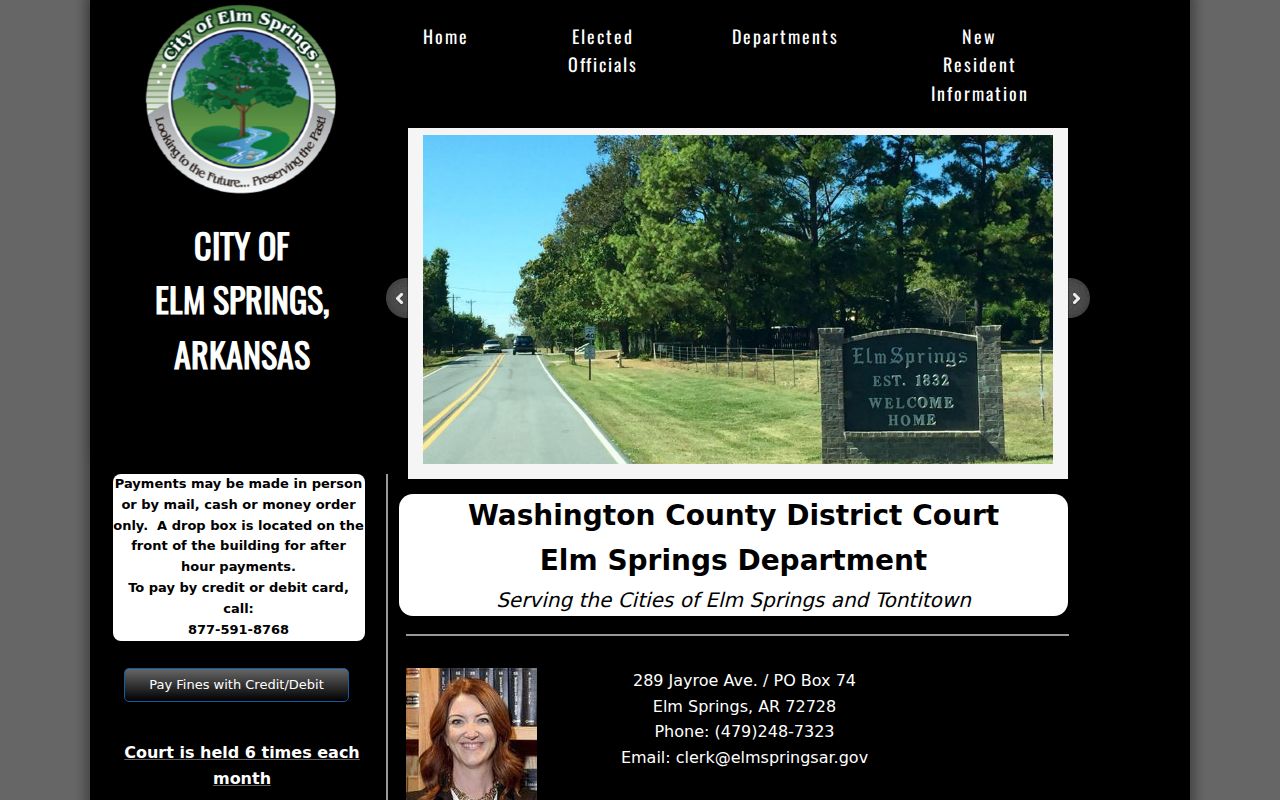 Official shared Elm Springs and Tontitown District Court information